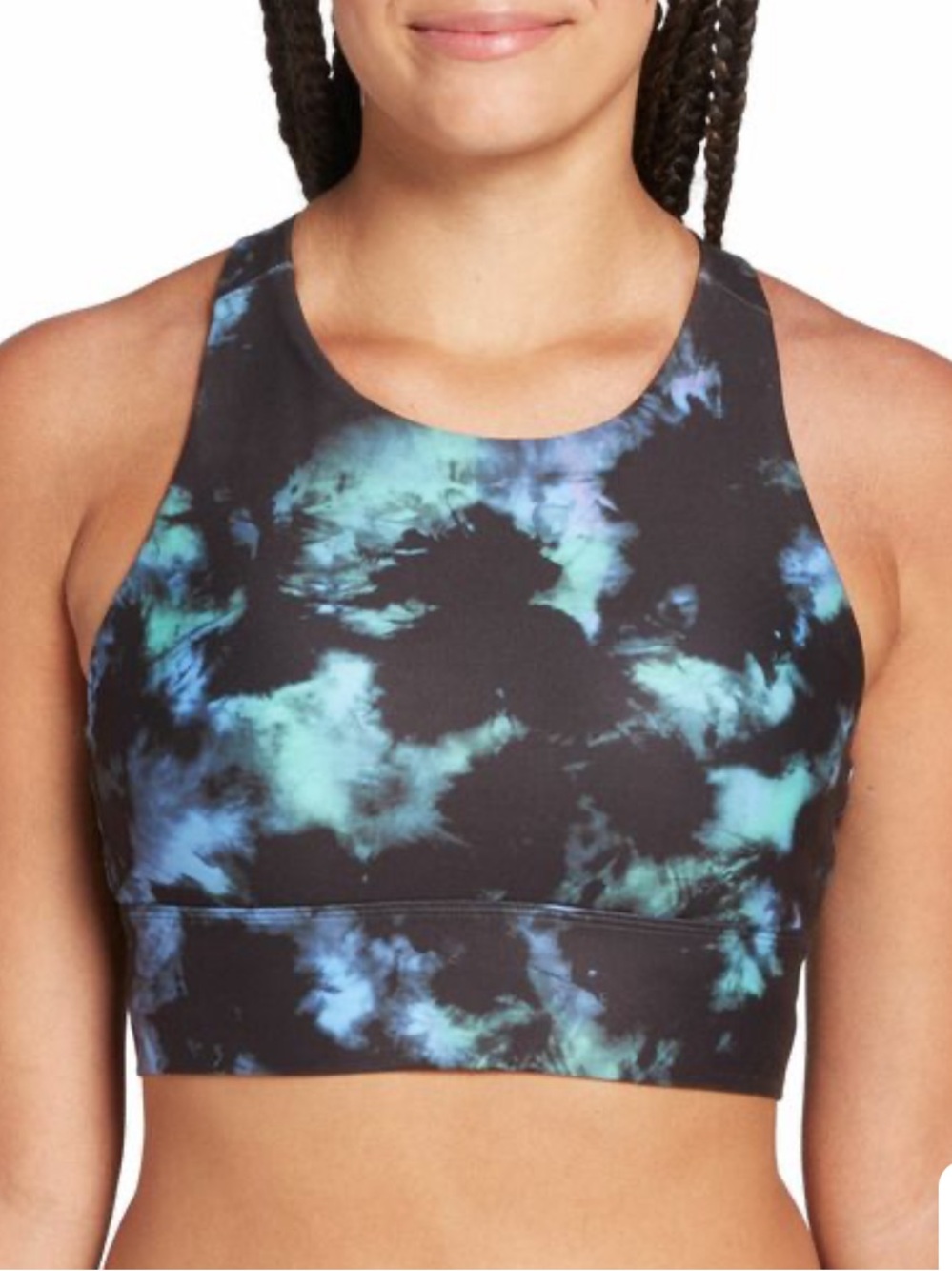 DICK'S Sporting Goods Women's
Highneck Aspire Sports Bra - Splotch Dye & Black